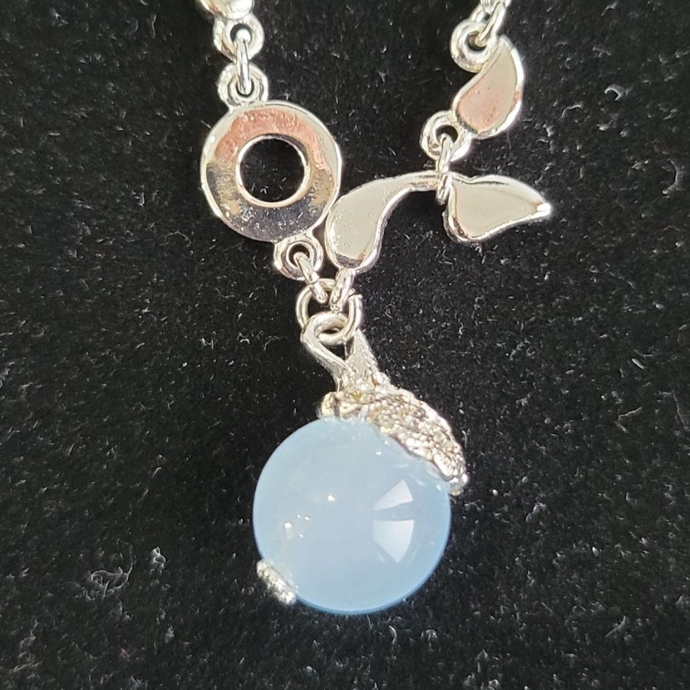 Necklace & Earrings Set Matching with Blue Stone - Picture 2 of 6